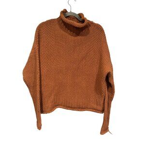She + Sky Large Womens Rust Knit Turtleneck Sweater Large